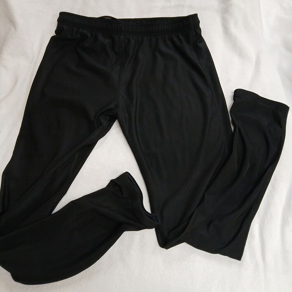bcg Large Tights Elastic Leg Hem Sports Layering Drawstring Black